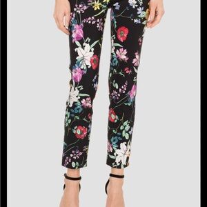 Joseph Ribkoff Black Dress with Pink and Yellow Floral Accents